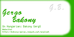 gergo bakony business card